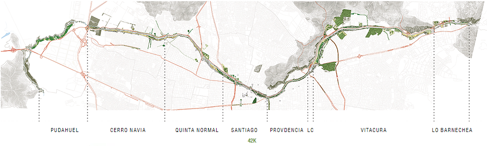 mapa de la ciclovÃ­as Mapocho 42k