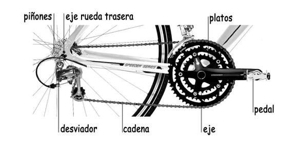 partes y funciones del sistema de transmisión de la bicicleta